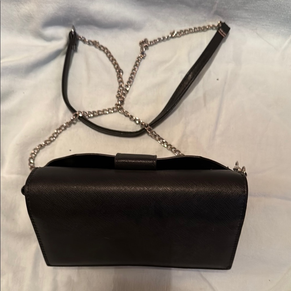 Elegant Black Leather Chain Strap Bag